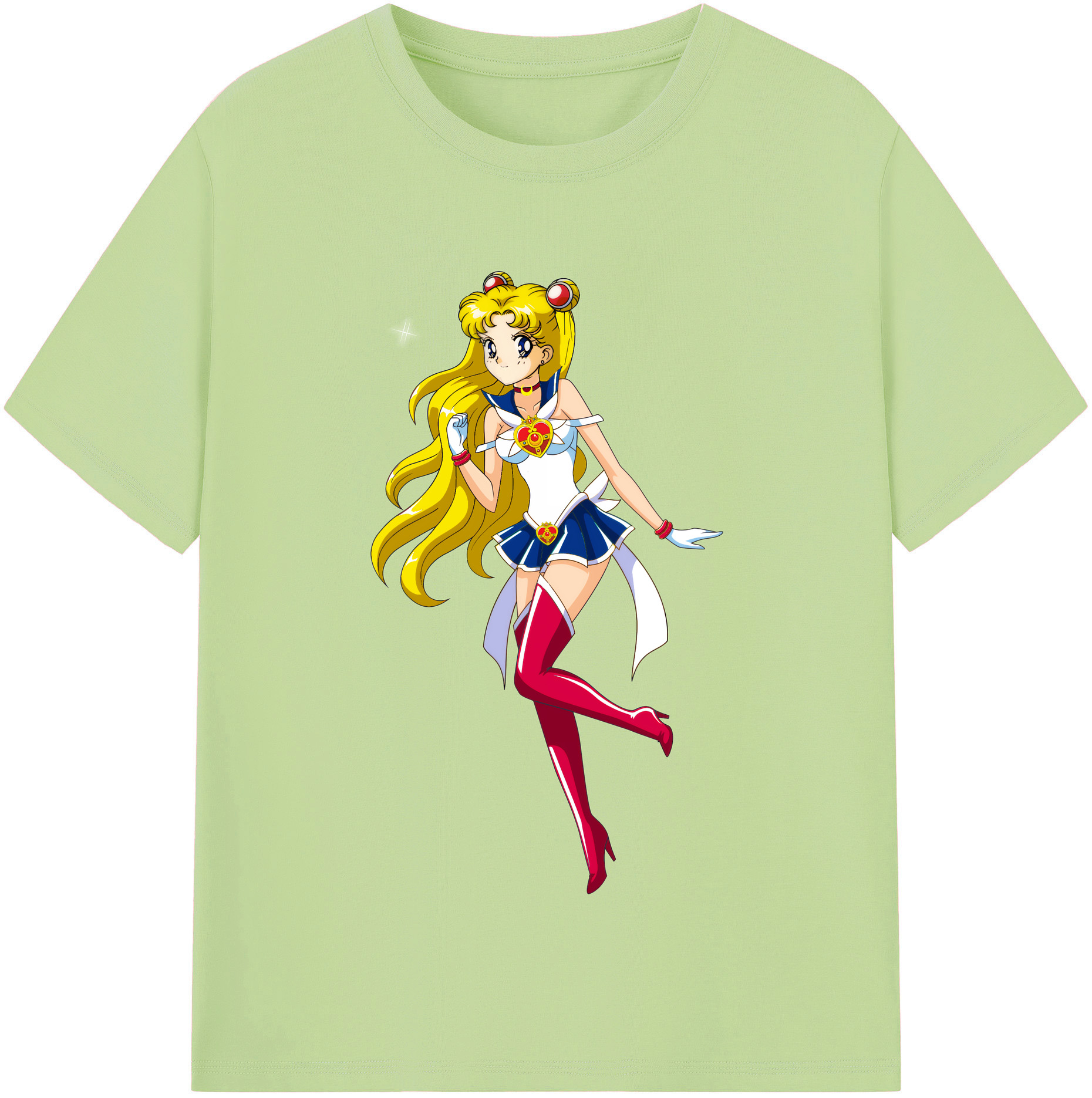 （画像用） 美少女戦士セーラームーン 月野 うさぎ つきの うさぎ Sailor Moon Tsukino Usagi 綿100％半袖Tシャツ（フロントプリント）